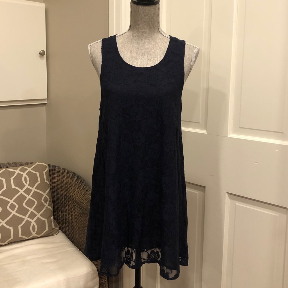 Forever 21 Navy Lace Sleeveless Dress